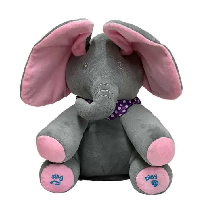 لعبة أطفال تفاعلية محشوة على شكل حيوانات فيل  Interactive Stuffed Animal Elephant Plush Toy Soft Plush