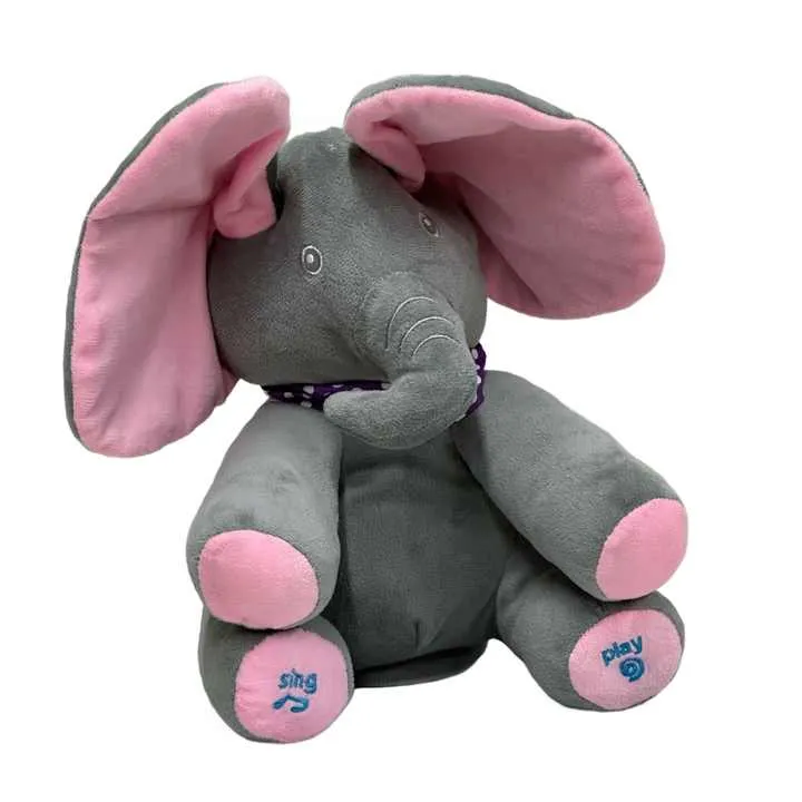 لعبة أطفال تفاعلية محشوة على شكل حيوانات فيل  Interactive Stuffed Animal Elephant Plush Toy Soft Plush