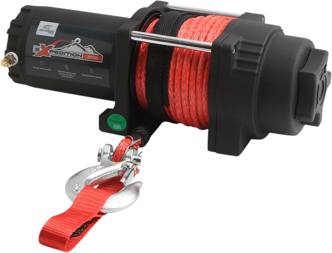 All balls Winch - 3500 LB - Synthetic Rope - 4 Bolt 431-01024