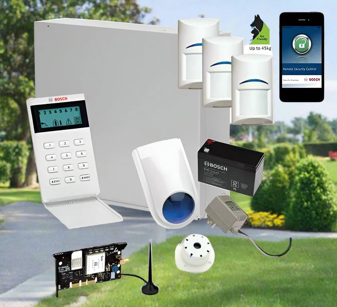 Bosch Solution 3000 Alarm System with 3 x Gen 2 Tritech Detectors  Icon Code pad GSM Module