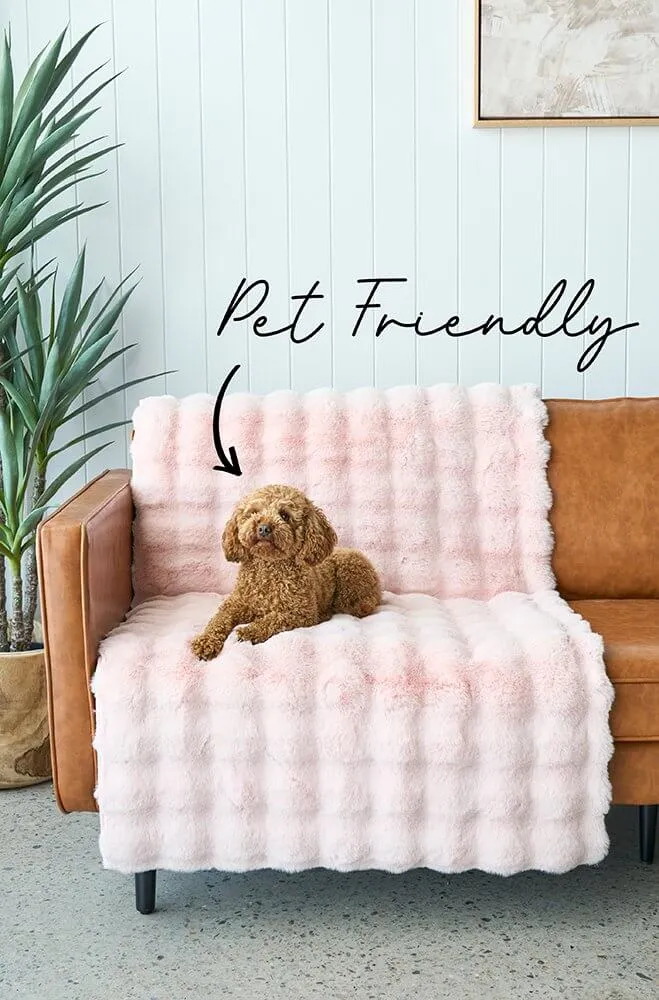 Bubble Washable Rug Blush