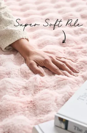 Bubble Washable Rug Blush