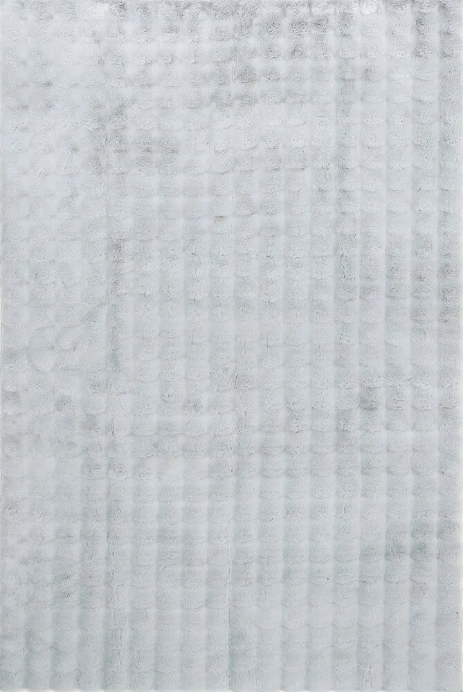 Bubble Washable Rug Silver