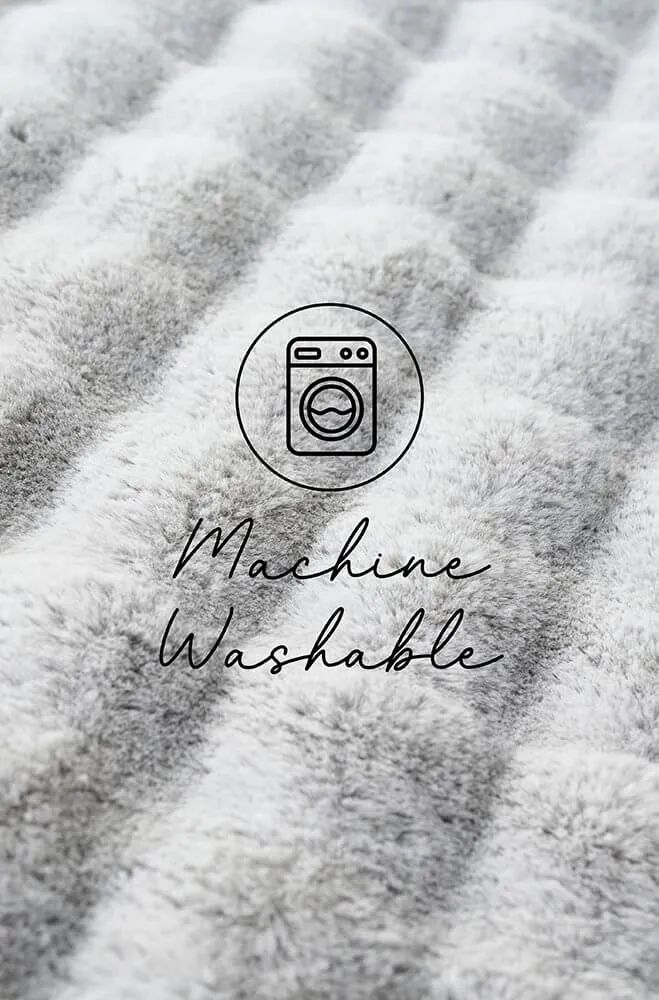 Bubble Washable Rug Silver