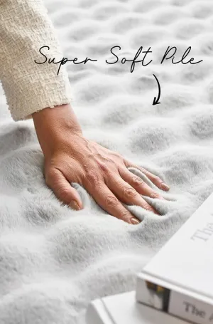 Bubble Washable Rug Silver