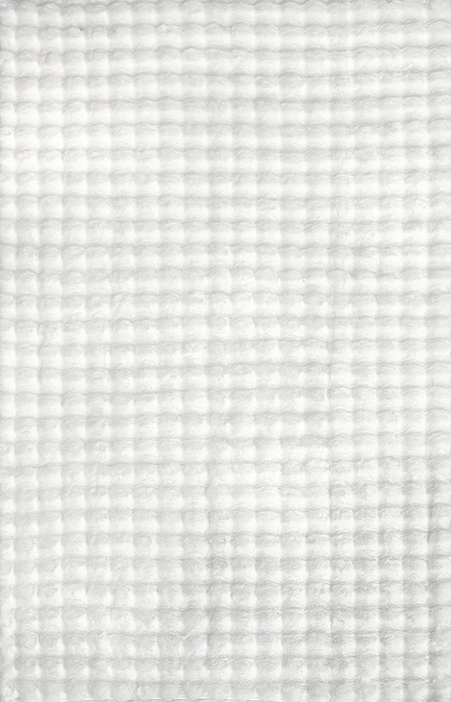 Bubble Washable Rug White