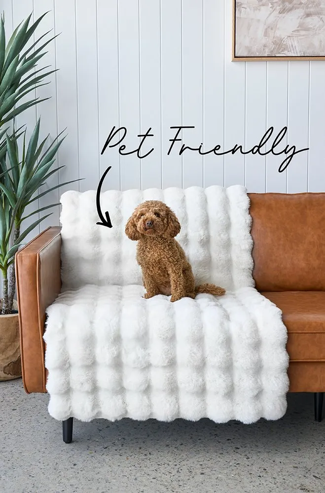 Bubble Washable Rug White