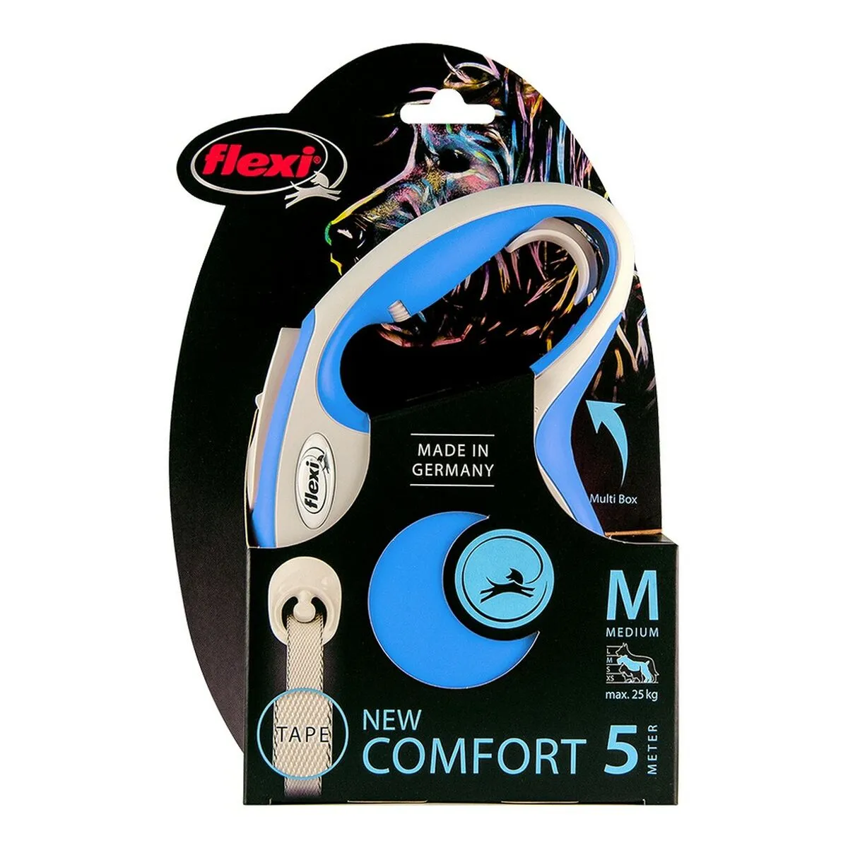 Dog Lead Flexi New Comfort Blue Size m