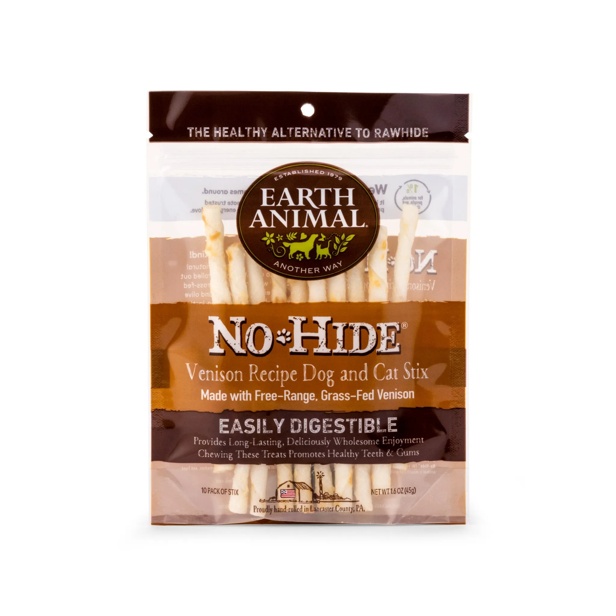 Earth Animal No-Hide Easily Digestible Rawhide Alternative Dog & Cat Stix Chews