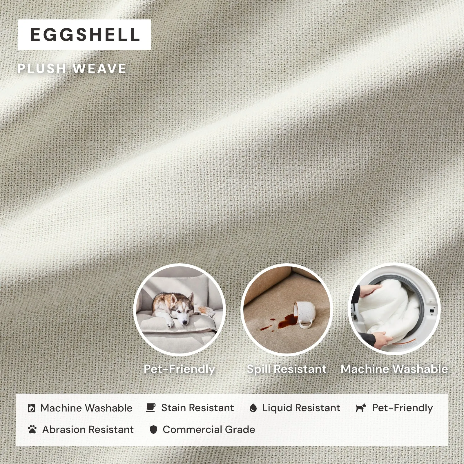 Elevate Comfort Layer Set for Armchair & Ottoman | Plush Weave in Eggshell