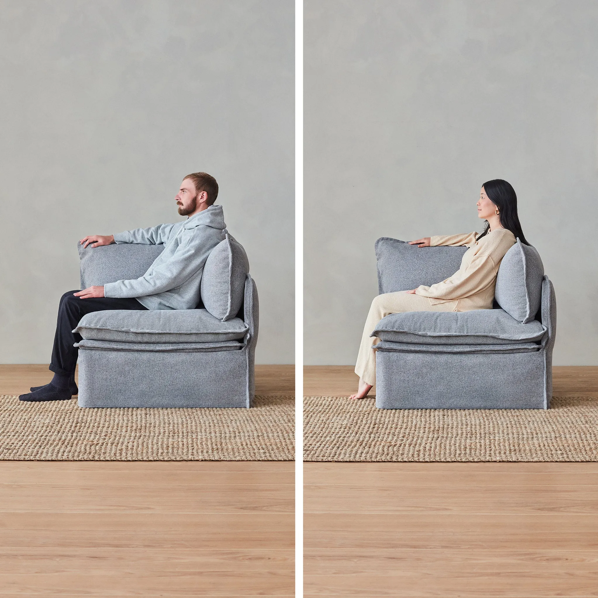Elevate Comfort Layer Set for Armchair Set | Plush Weave in Ash