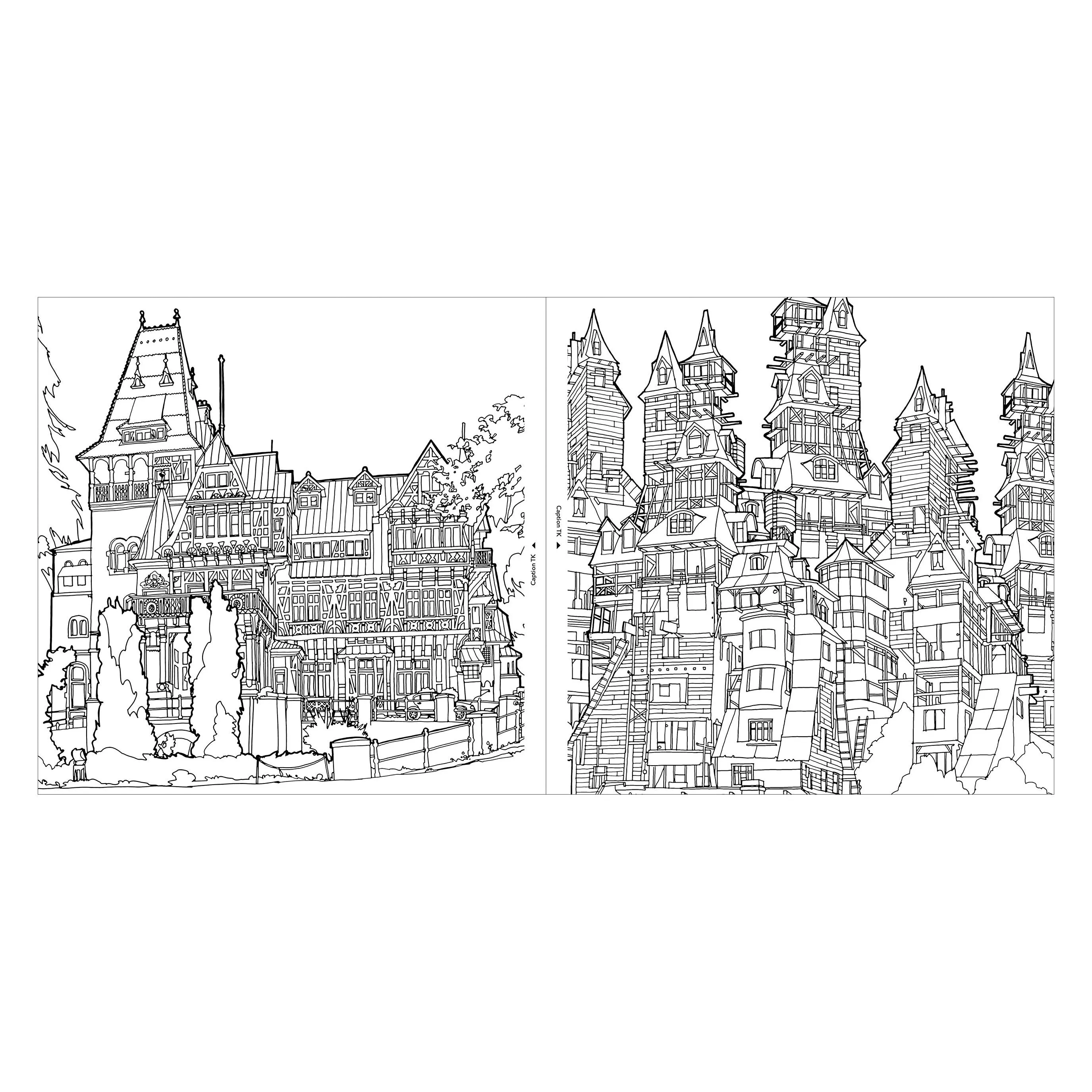 Fantastic Structures Coloring Book