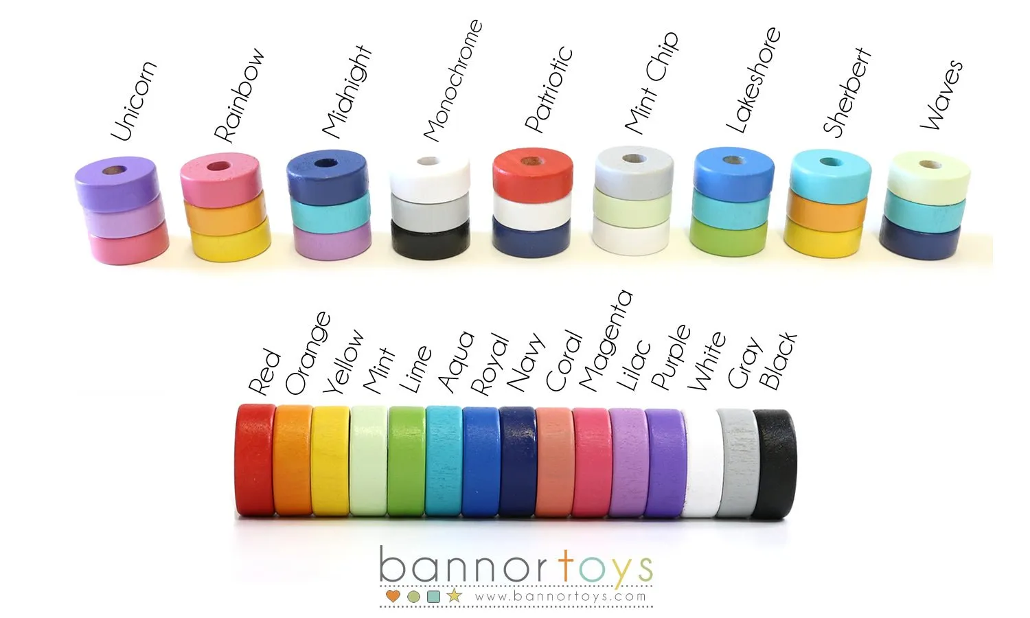 Minnesota Wooden Baby Rattle - Rainbow